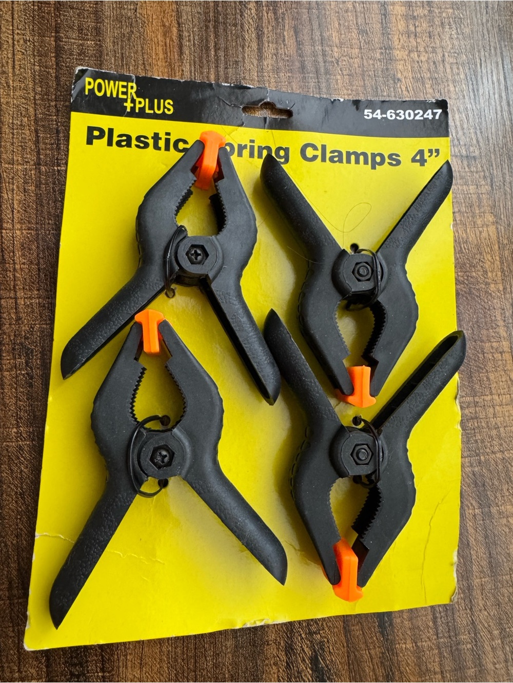 Set Of 4 Plastic Spring Clamps 4 Inch Heavy Duty Power Plus New